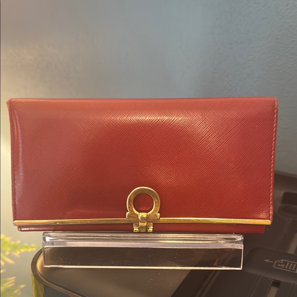 Salvatore Ferragamo Red Leather Clutch/wallet  - REDUCED PRICE